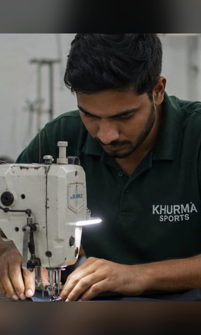 Khurma Sports production floor in Sialkot