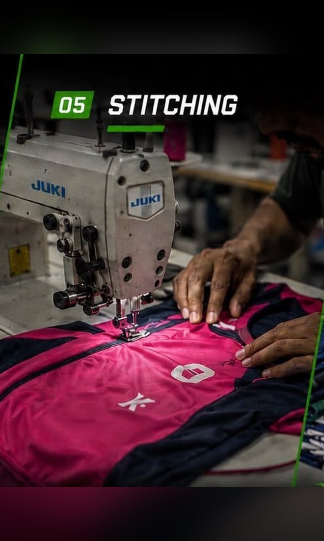 Printing, stitching and quality checking at Khurma Sports