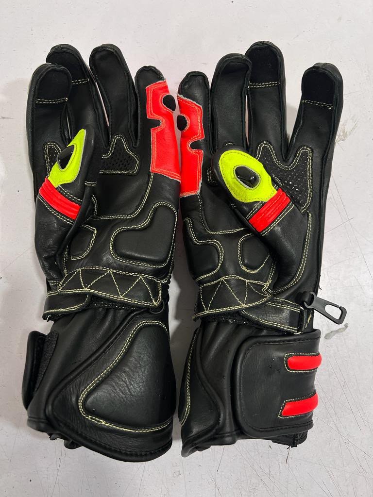 Motorbike Racing Gloves — Black / Red