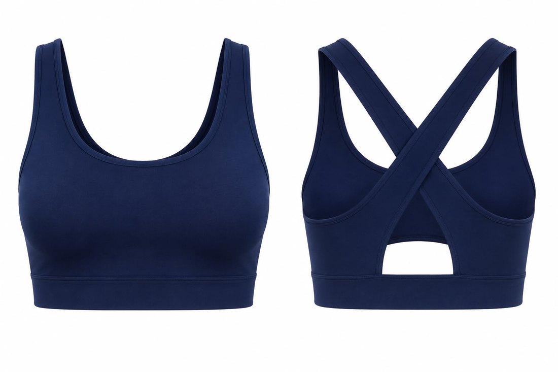 Sports Bra — Navy (Front & Back)