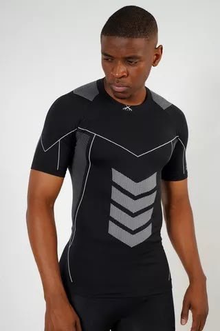Compression Top — Black Short Sleeve